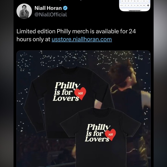 Philadelphia EXCLUSIVE Niall Horan "The Show Live on Tour" Crewneck BRAND NEW - Picture 2 of 3